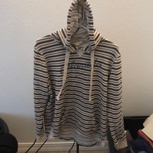 Blue and white striped hoodie